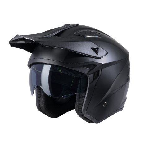 KENNY RACING 2025 KASK OTWARTY JET MODEL MILES SOLID MATT BLACK KOLOR CZARNY ROZMIAR L ( 59 - 60 CM )