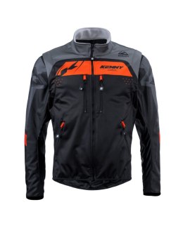 KENNY RACING 2025 KURTKA ADVENTURE/ENDURO MODEL SOFTSHELL BLACK/ORANGE KOLOR CZARNY/POMARAŃCZOWY/SZARY ROZMIAR XXL