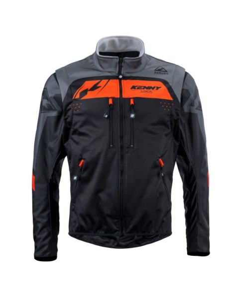 KENNY RACING 2025 KURTKA ADVENTURE/ENDURO MODEL SOFTSHELL BLACK/ORANGE KOLOR CZARNY/POMARAŃCZOWY/SZARY ROZMIAR XXXL