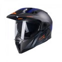 KENNY RACING 2025 KASK DUAL ADVENTURE MODEL EXTREME GRAPHIC GUNMETAL MATT KOLOR CZARNY/SZARY/NIEBIESKI ROZMIAR L (59 - 60 CM)
