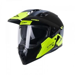 KENNY RACING 2025 KASK DUAL ADVENTURE MODEL EXTREME GRAPHIC NEON YELLOW KOLOR CZARNY/SZARY/ŻÓŁTY ROZMIAR L (59 - 60 CM)