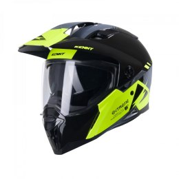 KENNY RACING 2025 KASK DUAL ADVENTURE MODEL EXTREME GRAPHIC NEON YELLOW KOLOR CZARNY/SZARY/ŻÓŁTY ROZMIAR XL (61 - 62 CM)