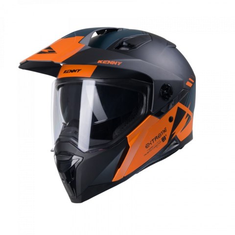 KENNY RACING 2025 KASK DUAL ADVENTURE MODEL EXTREME GRAPHIC ORANGE/PETROL MATT KOLOR CZARNY/POMARAŃCZOWY ROZMIAR M (57 - 58 CM)