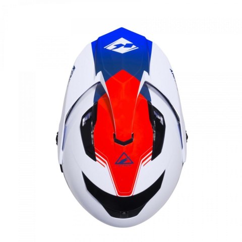 KENNY RACING 2025 KASK DUAL ADVENTURE MODEL EXTREME GRAPHIC PATRIOT KOLOR BIAŁY/NIEBIESKI/CZERWONY ROZMIAR M ( 57 - 58 CM )