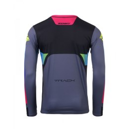 KENNY RACING 2025 KOSZULKA CROSS/ENDURO MODEL TRACK FOCUS NEON KOLOR CZARNY/SZARY/ŻÓŁTY/RÓŻOWY ROZMIAR S