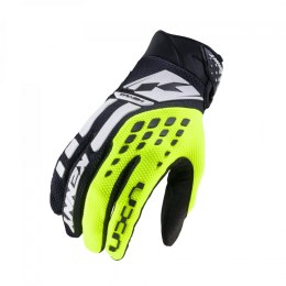 KENNY RACING 2025 RĘKAWICE CROSS/ENDURO MODEL TRACK KID/JUNIOR/DZIECIĘCE NEON YELLOW KOLOR CZARNY/BIAŁY/ŻÓŁTY FLUO ROZMIAR M