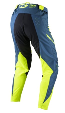 KENNY RACING 2025 SPODNIE CROSS/ENDURO MODEL PERFORMANCE SOLID NEON YELLOW KOLOR ŻÓŁTY FLUO/NIEBIESKI ROZMIAR 30
