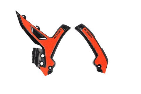 ACERBIS OSŁONY RAMY X-GRIP KTM EXC / EXC-F / XC-W '24-'25, SX / SX-F / XC / XC-F '23-'25 KOLOR CZARNY POMARAŃCZOWY
