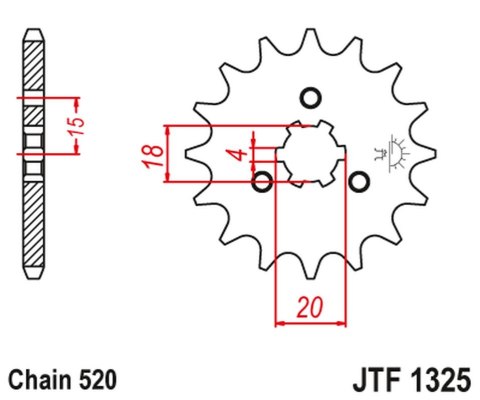 JT ZĘBATKA PRZEDNIA 2056 11 HONDA ATC 185/200 '80-86' (205611JT) (ŁAŃC. 520) NA ZAMÓWIENIE