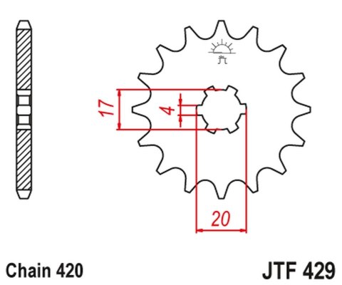 JT ZĘBATKA PRZEDNIA 249 13 SUZUKI RM 50 '81-81' (24913JT) (ŁAŃC. 420) NA ZAMÓWIENIE