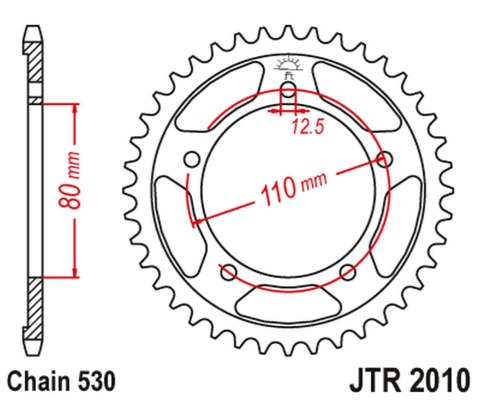 JT ZĘBATKA TYLNA 334 40 TRIUMPH 750/900/955/1000/1200 TROPHY/DAYTONA/SPRINT/TIGER/TRIDENT '91-03' (33440JT) (ŁAŃC.530)