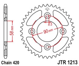 JT ZĘBATKA TYLNA 4463 37 HONDA CRF 50 '04-20'; XR 50 '00-04' (446337JT) (ŁAŃC.420)
