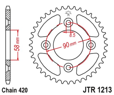 JT ZĘBATKA TYLNA 4463 37 HONDA CRF 50 '04-20'; XR 50 '00-04' (446337JT) (ŁAŃC.420)