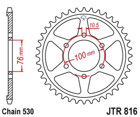 JT ZĘBATKA TYLNA 816 38 SUZUKI GR 650 '83-85 (81638JT) (ŁAŃC. 530)