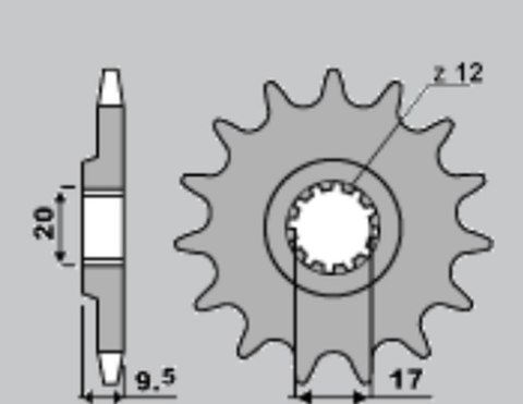JR ZĘBATKA PRZEDNIA 7005 13 KTM SX 65 '98-'15 (JTF1906.13)