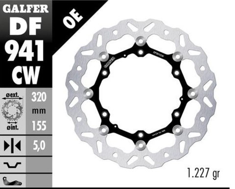 GALFER TARCZA HAMULCOWA PRZÓD KTM 390 ADVENTURE '23-'25; HUSQVARNA 401 SVARTPILEN '24-'25 (WAVE FLOATING) (320X155X5MM)