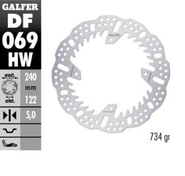 GALFER TARCZA HAMULCOWA TYŁ HONDA CR 125/250; CRF250R '04-'23; CRF 450R '09-'23 (240X140X5MM) SHARK ENDURO MX