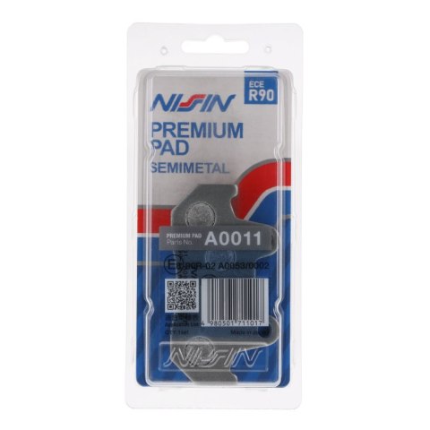 NISSIN 2024/10 KLOCKI HAMULCOWE KH69 PREMIUM SEMI-METALLIC (SPIEK METALICZNY) (ECE R90) (MADE IN JAPAN)