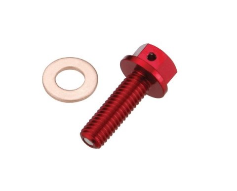 ACCEL KOREK SPUSTOWY OLEJU HONDA CRF 250 R/X '04-'15 ( Z MAGNESEM) KOLOR CZERWONY (MDP-00RD)