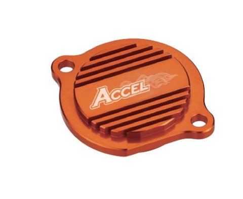 ACCEL POKRYWA FILTRA OLEJU KTM SXF/EXCF 400/450/520/525 '99-'07, SXF/EXCF 250 '06-'12 KOLOR POMARAŃCZOWY