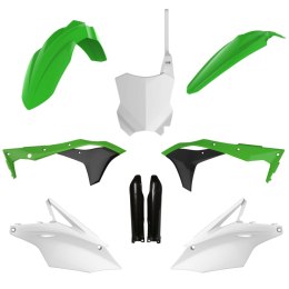 POLISPORT KOMPLET PLASTIKÓW (FULL KIT) KAWASAKI KXF 250 '17-'20 W ZESTAWIE TABLICA PRZEDNIA (8665900001) I OSŁONY AMORTYZARORÓW