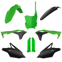 POLISPORT KOMPLET PLASTIKÓW (FULL KIT) KAWASAKI KXF 250 '17-'20 W ZESTAWIE TABLICA PRZEDNIA (8665900001) I OSŁONY AMORTYZARORÓW