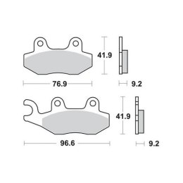 SBS KLOCKI HAMULCOWE KH228 MAXI CARBON CARBON TECH KOLOR CZARNY PASUJE DO: KYMCO, DAELIM, MALAGUTI