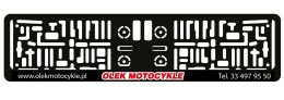 BIKETEC RAMKA POD TABLICĘ REJESTRACYJNĄ SAMOCHÓD KOLOR CZARNY Z LOGO OLEK MOTOCYKLE