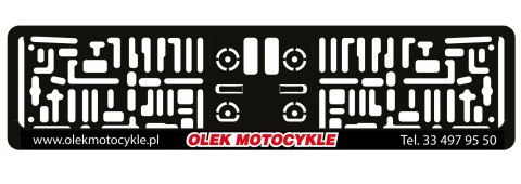 BIKETEC RAMKA POD TABLICĘ REJESTRACYJNĄ SAMOCHÓD KOLOR CZARNY Z LOGO OLEK MOTOCYKLE