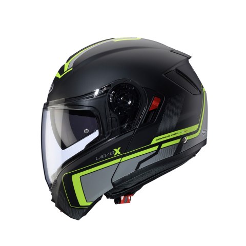 CABERG KASK SZCZĘKOWY FLIP-UP MODEL LEVO X ELITE KOLOR CZARNY MAT/SZARY/ZÓŁTY FLUO ROZMIAR S (PINLOCK W ZESTAWIE)