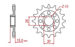 CHT WYPRZEDAŻ ZĘBATKA PRZEDNIA 2198 17 BMW S1000RR '09-'15, S 1000R '13-'22, S 1000XR '14-'22, HP4 '13-'15 (JTF404.17) (ŁAŃC. 52
