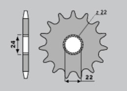 CHT ZĘBATKA PRZEDNIA 406 14 APRILIA 125 RX '90-'02, RS 125 '93-'08 (JTF394.14)