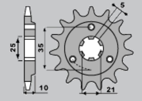 CHT ZĘBATKA PRZEDNIA 412 15 SUZUKI DR 750/800 BIG '89-'93 (JTF438.15)