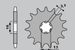 CHT ZĘBATKA PRZEDNIA 415 11 SUZUKI TS 50, YAMAHA DT50 MX/RD50MX (562-12)