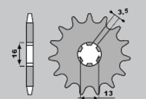 CHT ZĘBATKA PRZEDNIA 415 11 SUZUKI TS 50, YAMAHA DT50 MX/RD50MX (562-12)
