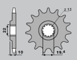 CHT ZĘBATKA PRZEDNIA 435 14 SUZUKI RM 250 ,DR 350