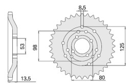 CHT ZĘBATKA TYLNA 4331 48 (2035-48) DERBI SENDA 50 '96-'99