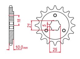 GROSSKOPF PROMOCJA ZĘBATKA PRZEDNIA 412 15 SUZUKI DR 750 '88-'89, DR 800 '88-'00 (JTF438.15)