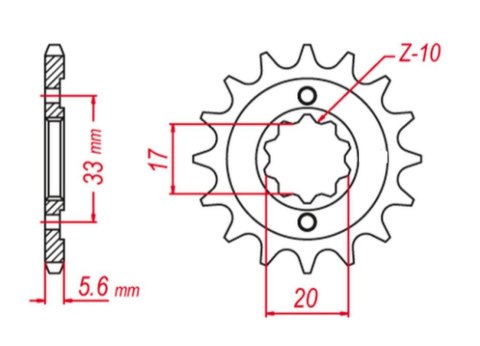 GROSSKOPF PROMOCJA ZĘBATKA PRZEDNIA 430 14 KAWASAKI KXF 250`04-'05, SUZUKI RMZ 250 '04'-06 (+1) (JTF430.14)