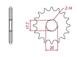GROSSKOPF PROMOCJA ZĘBATKA PRZEDNIA 440 12 YAMAHA YZ 125 '87-'04, GASGAS EC 125 '03-'15 (-1) (JTF564.12)