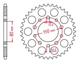 GROSSKOPF PROMOCJA ZĘBATKA TYLNA 4350 47 HONDA XRV 750 AFRICA TWIN '93-'03 (+2) (JTR1332.47)
