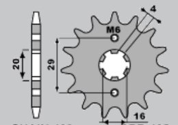 JR WYPRZEDAŻ ZĘBATKA PRZEDNIA 425 15 (42515JT) SUZUKI TS 125R/X '90-'96, GSXR 125 '17-'18, RG 80 86-87, GSX 125S '17'-'18 (JTF42
