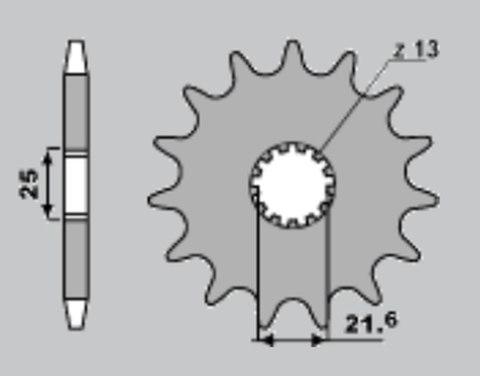 JR ZĘBATKA PRZEDNIA 429 16 SUZUKI GSX 1100F '90-'96, GSX-R 1100 '89-'00, RF 900RR '94-'00