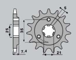 JR ZĘBATKA PRZEDNIA 437 15 SUZUKI DR 600/650 (JTF437.15)