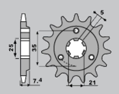 JR ZĘBATKA PRZEDNIA 437 15 SUZUKI DR 600/650 (JTF437.15)