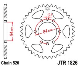 JT ZĘBATKA TYLNA 4302 46 SUZUKI VAN VAN RV 200 '16-'19 (430246JT) (ŁAŃC. 520)