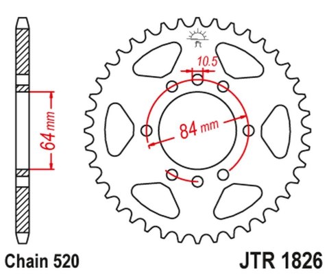 JT ZĘBATKA TYLNA 4302 46 SUZUKI VAN VAN RV 200 '16-'19 (430246JT) (ŁAŃC. 520)