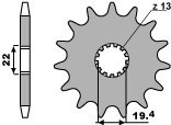 PBR ZĘBATKA PRZEDNIA 4103 11 18NC SUZUKI LT 160 89-01, LT 230 86-93 (JTF1439.11) (ŁAŃC. 520)