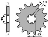 PBR ZĘBATKA PRZEDNIA 415 11 18NC SUZUKI TS 50/ YAMAHA DT 50MX (ŁAŃC. 420)