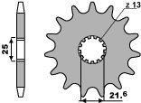 PBR ZĘBATKA PRZEDNIA 429 15 SUZUKI GSXR 1100 '89-'00, RF 900 (JTF440.15) (ŁAŃC. 532)